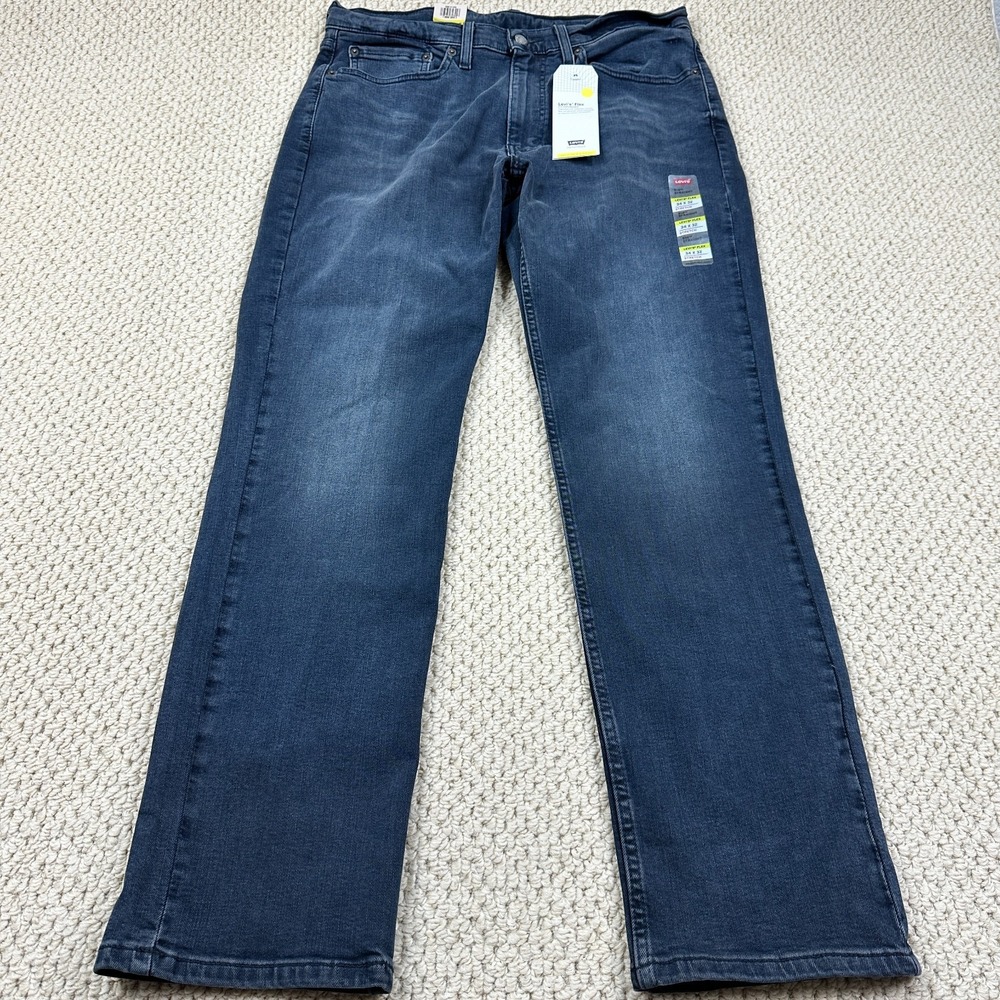 Levis 514 Jeans Mens Size 34x32 Navy Wash Straight Fit Flex Eco Performance NEW